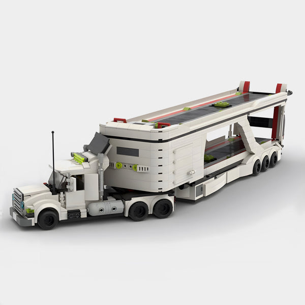 Big Rig Car Transporter — 1:24 Scale LEGO-Compatible Building Kit