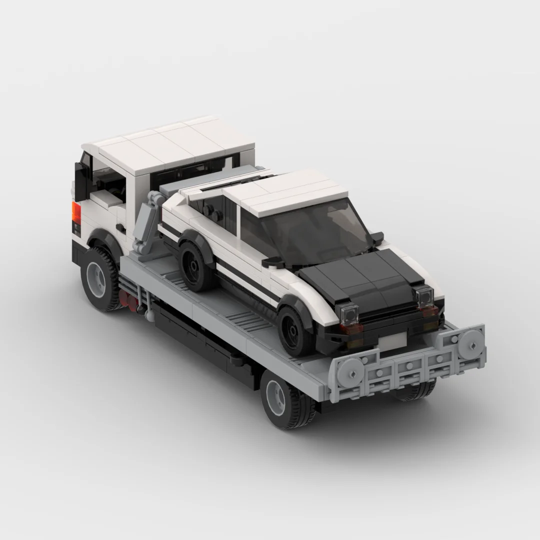 Flatbed Tow Truck Building Kit — Front View | Rova