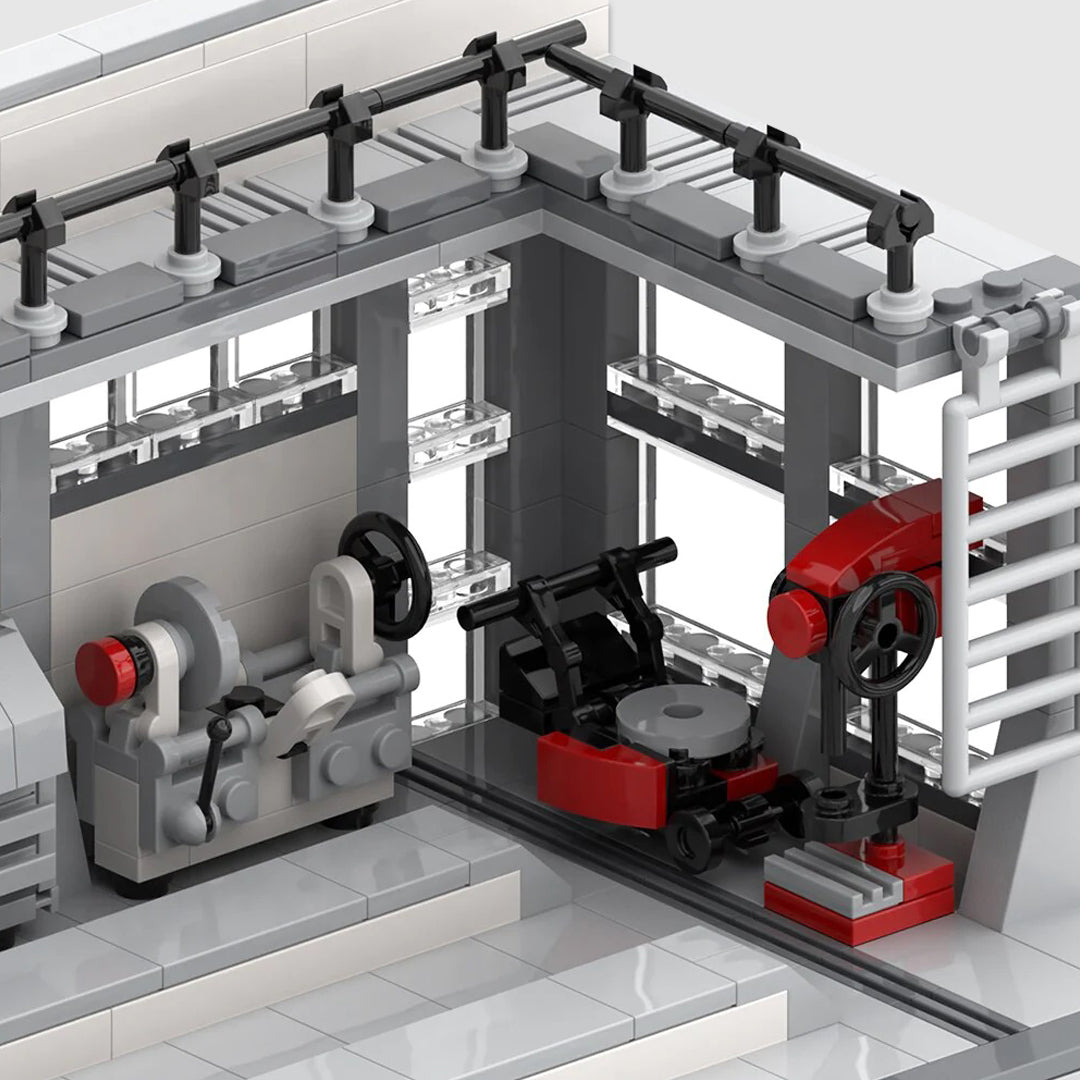 Mechanics Workshop Building Kit — Rear View | Rova